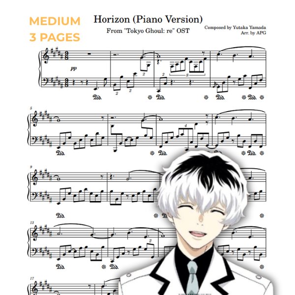 Horizon piano sheet music preview