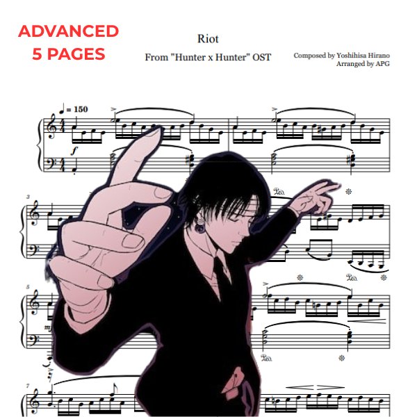 Riot piano sheet music preview